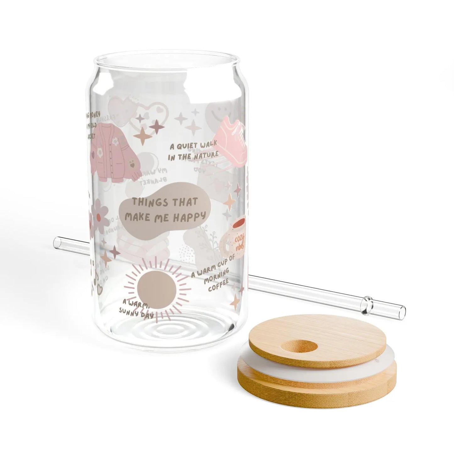 Things That Make Me Happy – 16oz Glass Can Tumbler