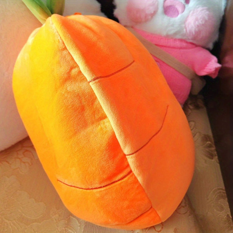 Plush Carrot Rabbit Toy, White & Orange Teddy Bear