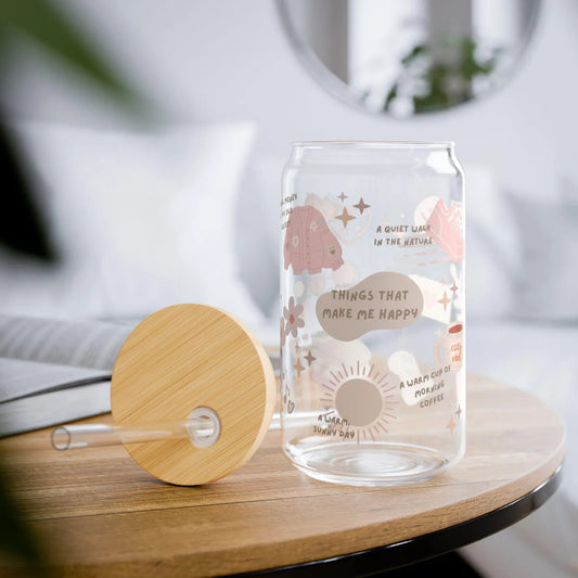 Things That Make Me Happy – 16oz Glass Can Tumbler